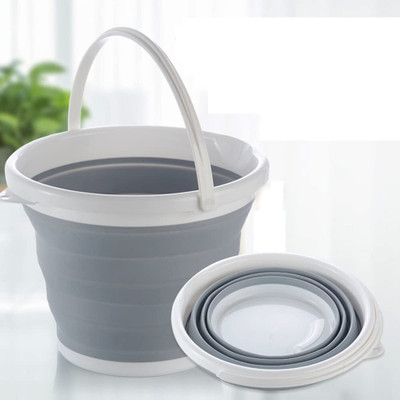 QUEBLISS Collapsible Foldable Silicone Round Buckets 10 L Silicone Bucket