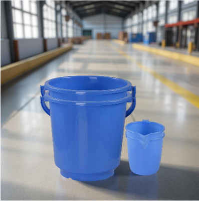 EdaShreeRadha Bucket and Mug for Bathroom | Bucket 10 litre & Mug 1500 ml |(Blue, Set of 4) 10 L Plastic Bucket(Blue)