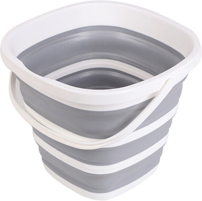 ZQBIEE Daily Use Square Shape Floor Cleaning Foldable Bucket, Portable Bathroom Buckets 10 L Silicone Bucket(Multicolor)