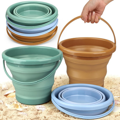 SRBK fashion Garden Use, Small Spaces – Folding, Lightweight & Easy to Carry and Store (5L) 5 L Silicone Bucket(Multicolor)
