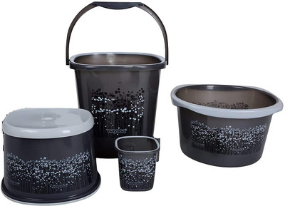 NAYASA Funk 4 pcs 25 L Plastic Bucket(Grey)