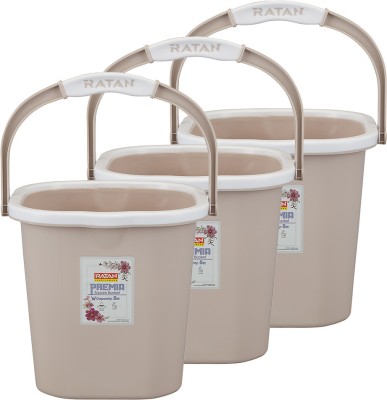 RATAN Premia (pack of 3) 5 L Plastic Bucket(Beige)