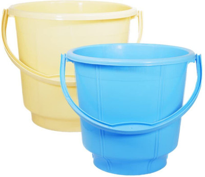 DR MARWIN Plastic Bucket for Mopping Storage Container Water Plain Bucket Pack of 2 10 L Plastic Bucket(Multicolor)
