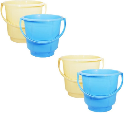 DR MARWIN Plastic Bucket for Mopping Storage Container Water Plain Bucket Pack of 4 10 L Plastic Bucket(Multicolor)