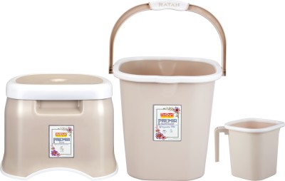 RATAN Premia 18 L Plastic Bucket(Beige)