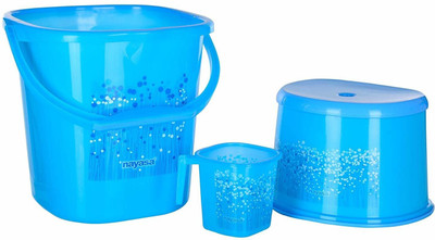 NAYASA Funk Square 3 Pcs Bath Set | Sturdy and Durable | 25 Ltr Bkt + 1.5 Mug + 508 Patla Plastic Bucket(Blue) NAYASA Funk Square 3 Pcs Bath Set | Sturdy and Durable | 25 Ltr Bkt + 1.5 Mug + 508 Patla Plastic Bucket(Blue)