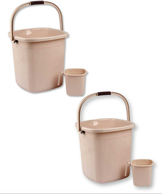 NAYASA Rimmy Bucket 18 Ltr With matching mug set of 2 18 L Plastic Bucket