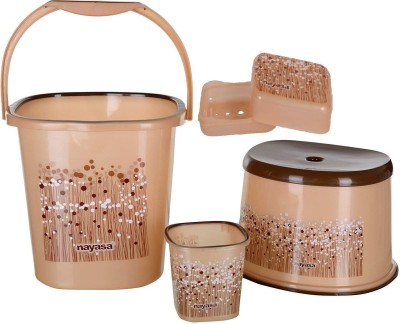 A2DR brown bucket,mug,stool and soap case 25 L Plastic Bucket(Brown)