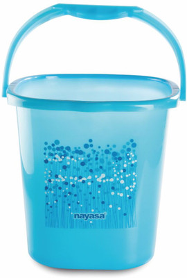 NAYASA Funk Square 25 L Bucket | Sturdy and Durable | BPA Free | 25 L Plastic Bucket(Blue)