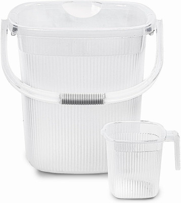 NAYASA Rimmy Transparent bucket With Matching mug 25 L Plastic Bucket(Clear)
