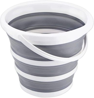 MFORALL Multi purpose fold able bucket 10 L Silicone Bucket 10 L Silicone Bucket(Grey)