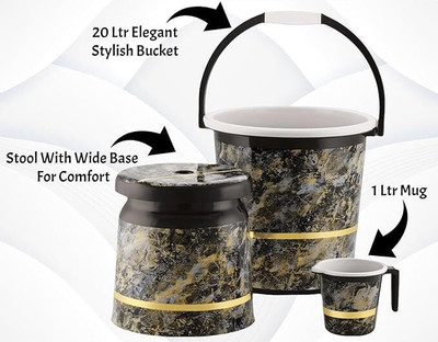 Liza 25 L Plastic Bucket(Black)