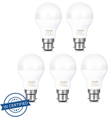 PHILIPS 9 W Round B22 LED Bulb(White, Pack of 5)