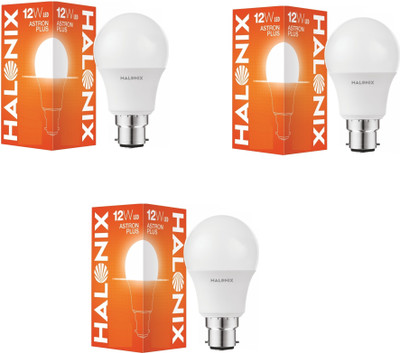HALONIX 12 W Basic Round B22 LED Bulb(White, Pack of 3)