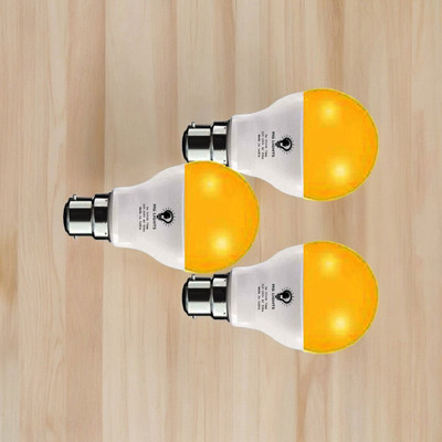 mg lights 5 W Basic Arbitrary B22 LED Bulb(Yellow, Pack of 3)