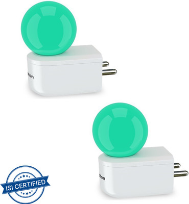 Crompton 0.5 W Basic Round Plug & Play Night Bulb(Green, Pack of 2)