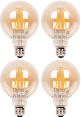 Lights Whites 4 W Basic Round E27 LED Bulb(Yellow, Pack of 4)