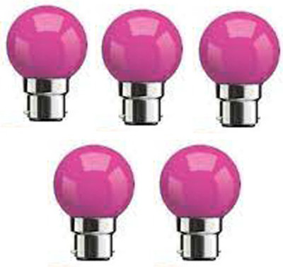 rino 0.5 W Basic Standard B22 LED Bulb(Pink, Pack of 5)