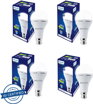 PHILIPS 18 W Inverter Standard B22 Inverter Bulb(White, Pack of 4)