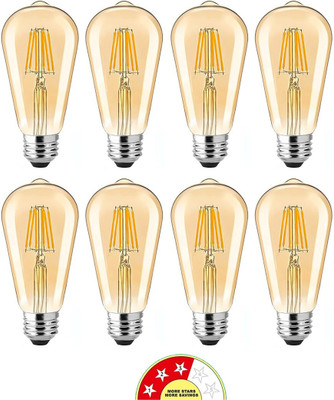 Eve Hanger 4 W Basic Arbitrary E27 LED Bulb(Yellow, Pack of 8)