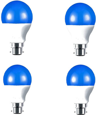 MOON & SUN 9 W Basic Round B22 LED Bulb(Blue, Pack of 4)