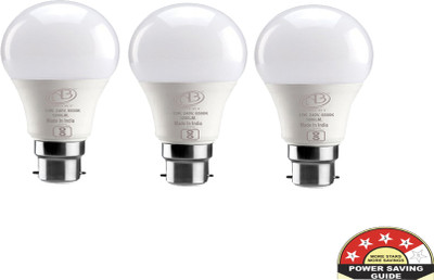 ambert 12 W Eye Safety Compliance Round B22 LED Bulb(White, Pack of 3)