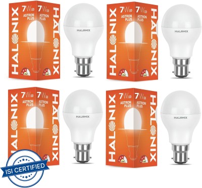 HALONIX 7 W Round B22 LED Bulb(White, Pack of 4)