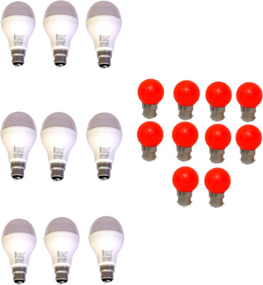 Techvolta 12 W, 0.5 W Basic Round B22 LED Bulb(White, Pack of 19)