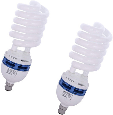skybright 85 W Basic Spiral B22 CFL Bulb(White, Pack of 2)