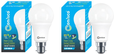 Conisco 12 W Basic Round B22 D LED Bulb(White, Pack of 2)