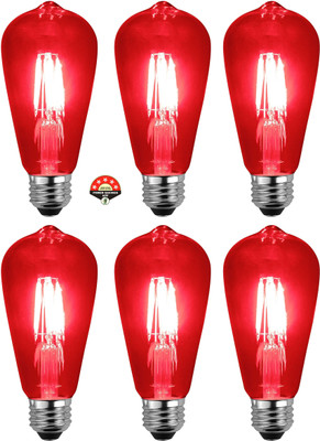 OLIPS 4 W Glare Reduction Capsule E26, E27 Decorative Bulb(Red, Pack of 6)