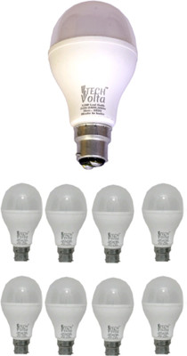 Techvolta 12 W, 15 W Basic Round B22 LED Bulb(White, Pack of 9)
