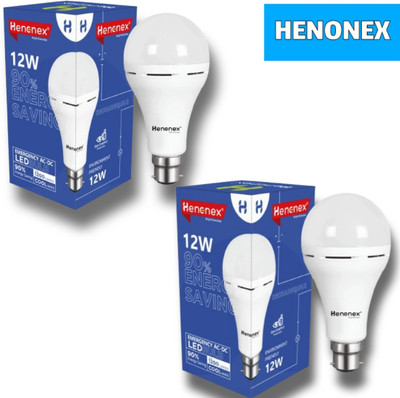 Henonex 12 W Inverter Standard B22 Inverter Bulb(White, Pack of 2)