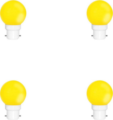 Fybros 0.5 W Basic Round B22 LED Bulb(Yellow, Pack of 4)