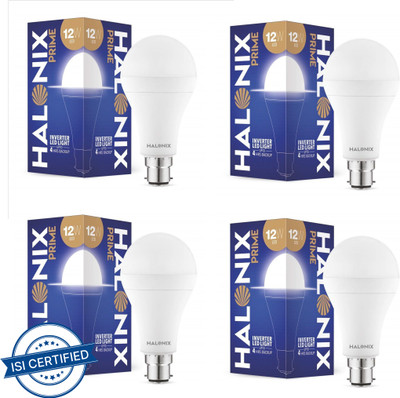 HALONIX 12 W Inverter Standard B22 Inverter Bulb(White, Pack of 4)