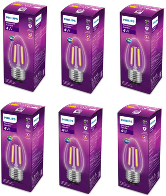 PHILIPS 4 W Basic Candle E27 LED Bulb(White, Pack of 6)