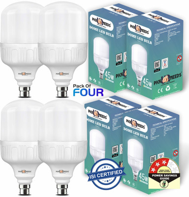 Pick Ur Needs 45 W Multi Watt Round B22 D LED Bulb(White, Pack of 4)