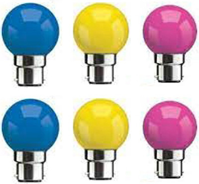 rino 0.5 W Basic Standard B22 LED Bulb(Multicolor, Pack of 6)