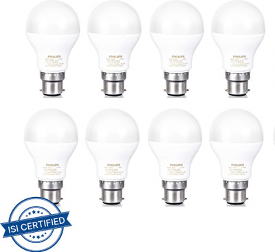 PHILIPS 10.5 W Basic Round B22 LED Bulb(White, Pack of 8)