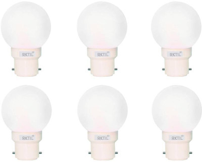 RKTIL 0.5 W Basic Round B22 LED Bulb(White, Pack of 6)