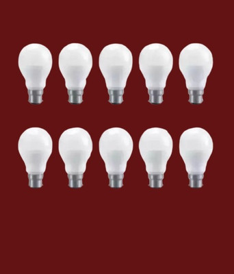 Gold Nation 9 W Basic Round B22 LED Bulb(White, Pack of 10)