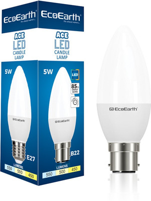 ECOEARTH 5 W Basic Candle B22 LED Bulb(White)