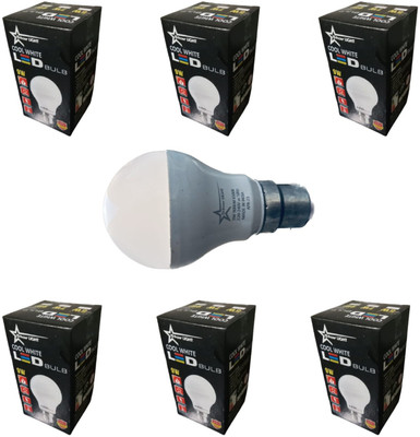 STARLIGHT 9 W Basic Standard B22 LED Bulb(White, Pack of 6)