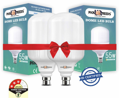 Pick Ur Needs 55 W Multi Watt Round B22 D LED Bulb(White, Pack of 2)