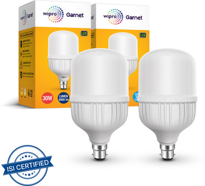 Wipro 30 W Basic Standard B22 LED Bulb(White, Pack of 2)