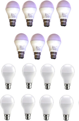 Techvolta 12 W, 9 W Basic Round B22 LED Bulb(White, Pack of 15)