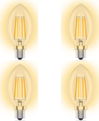 Tryka 4 W Glare Reduction Candle E14 LED Bulb(Yellow, Pack of 4)