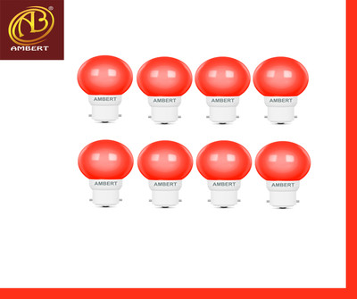 ambert 0.5 W Basic Decorative B22 LED Bulb(Red, Pack of 8)