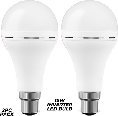 MOOZMOB 15 W Inverter Round B22 LED Bulb(White, Pack of 2)