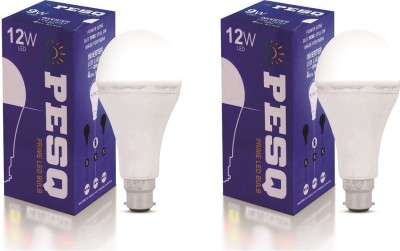 PESQ 12 W Round B22 Inverter Bulb(White, Pack of 2)